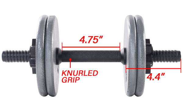 Regular 14" Threaded Plastic Dumbbell w/Collars