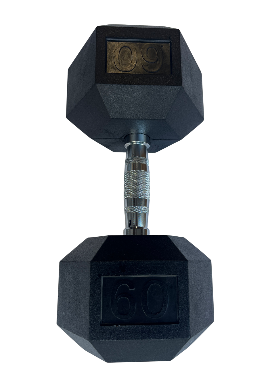 Rubber Hex Dumbbell 60lbs