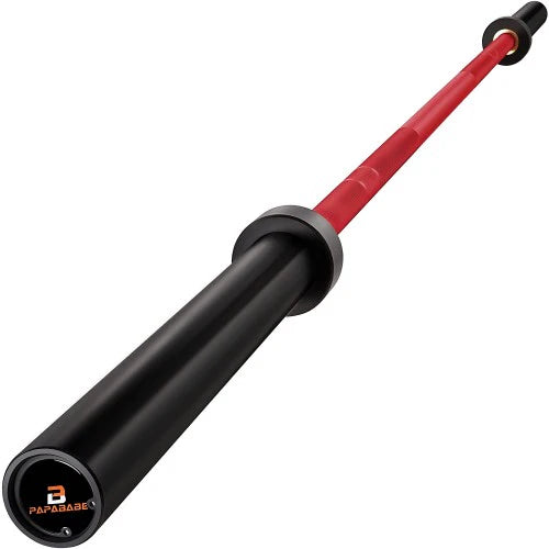Red Olympic Bar, 7-Foot Solid 2 inch Barbell. 1500 LB Weight Capacity