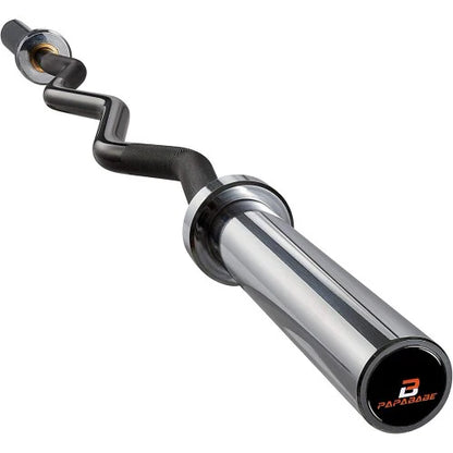 Black Olympic Curl Bar, 56 inch EZ Curl Barbell, 500 LB Weight Capacity
