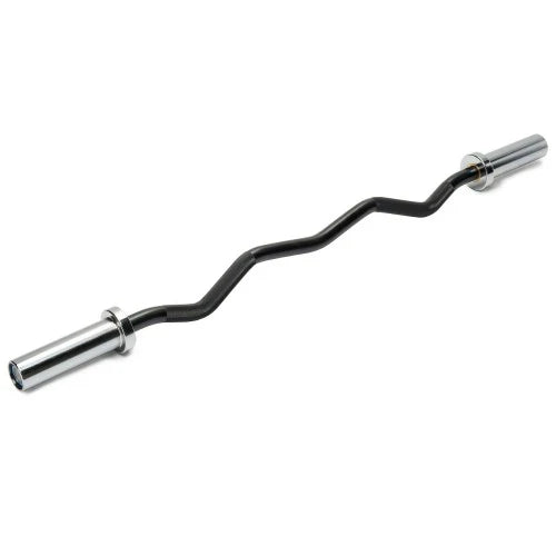 Black Olympic Curl Bar, 56 inch EZ Curl Barbell, 500 LB Weight Capacity