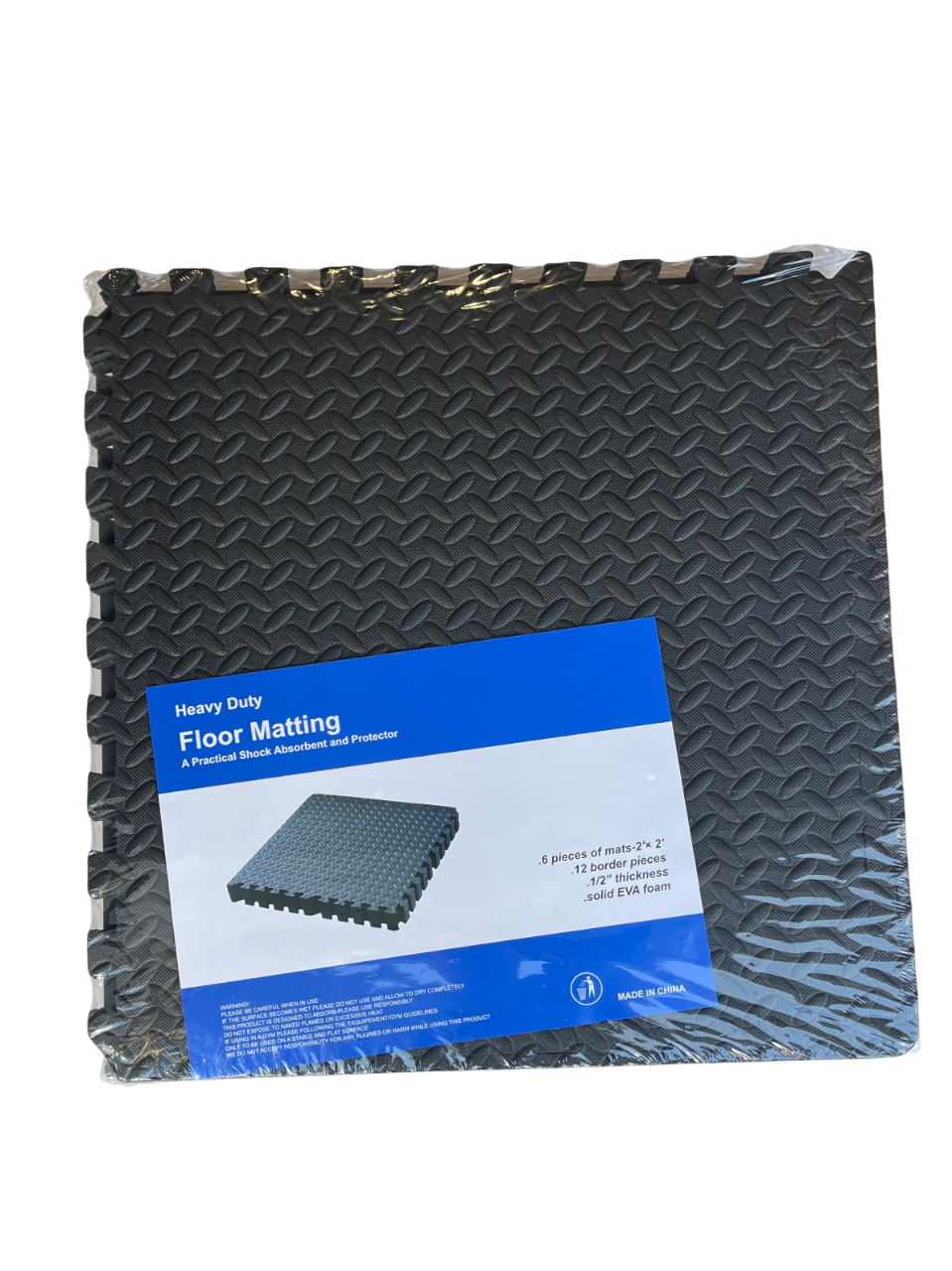 Foam Interlocking Protect Mat - Set of 6 Black