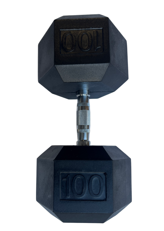 Rubber Hex Dumbbell 100lbs