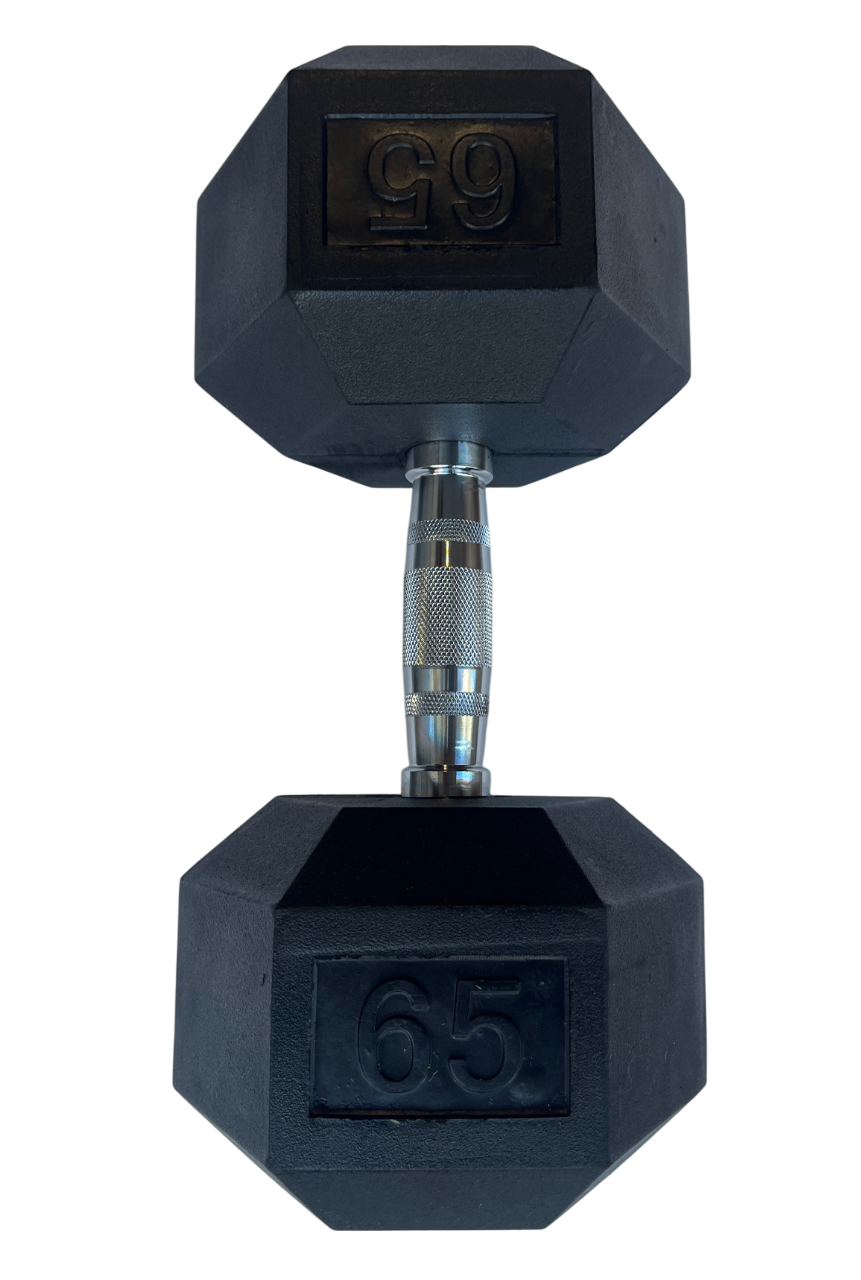 Rubber Hex Dumbbell 65lbs