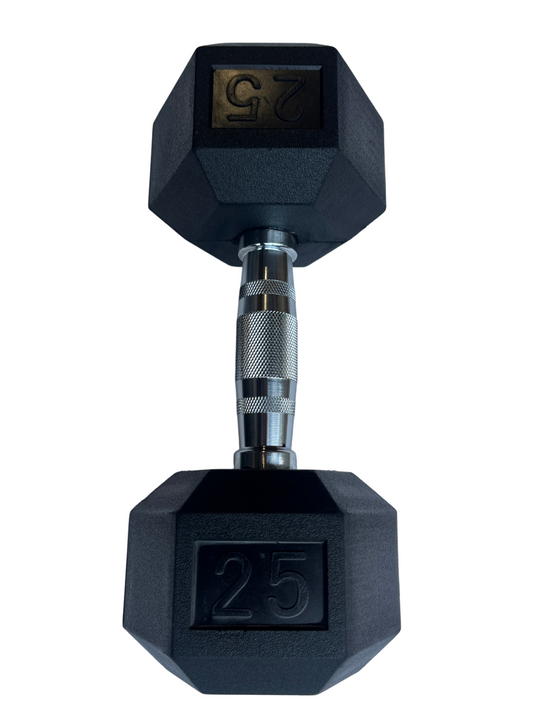 Rubber Hex Dumbbell 25lbs