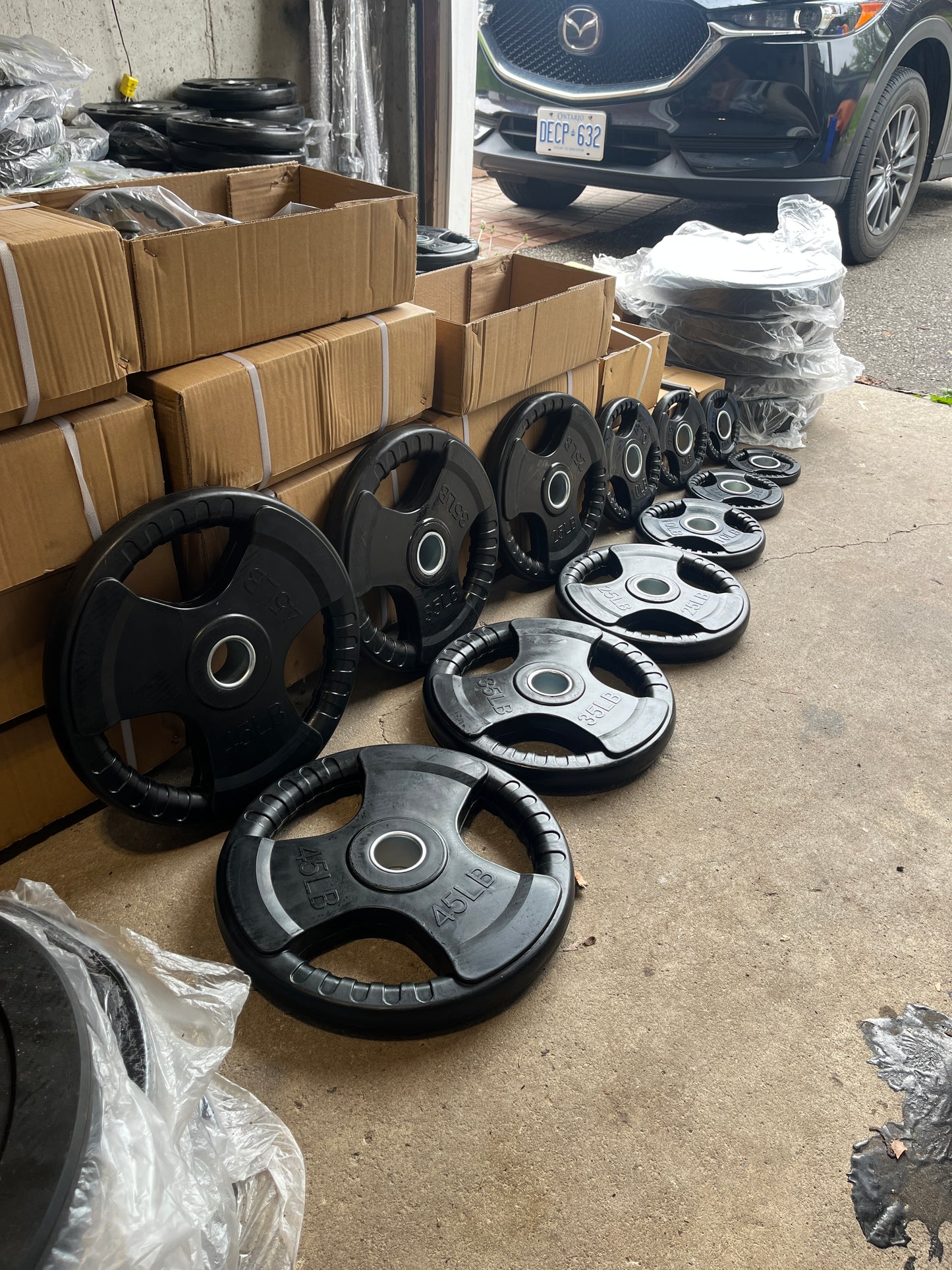 Full Olympic Rubber Weight Plate Set