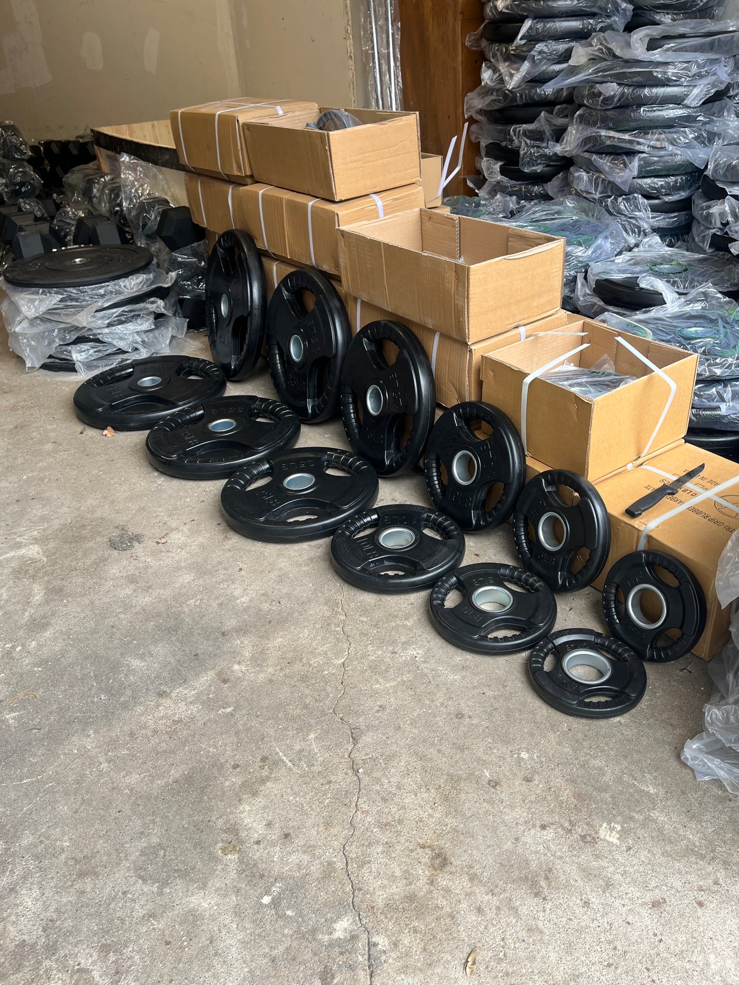 Full Olympic Rubber Weight Plate Set