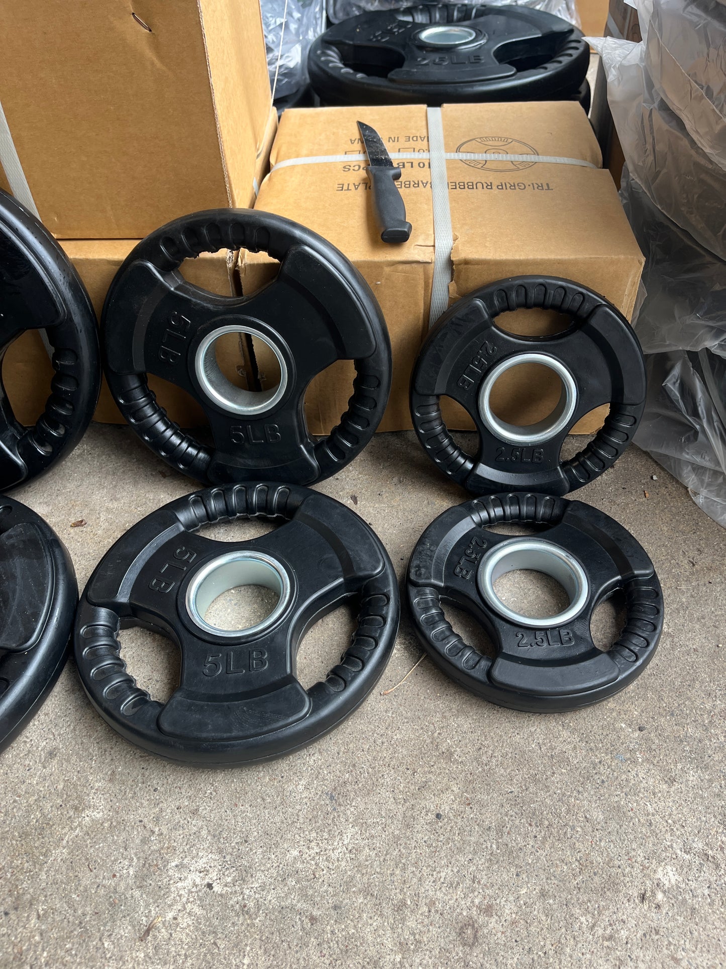 Full Olympic Rubber Weight Plate Set