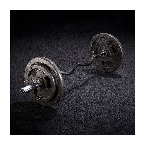 Black Olympic Curl Bar, 56-inch EZ Curl Barbell, 500 LB Weight Capacity