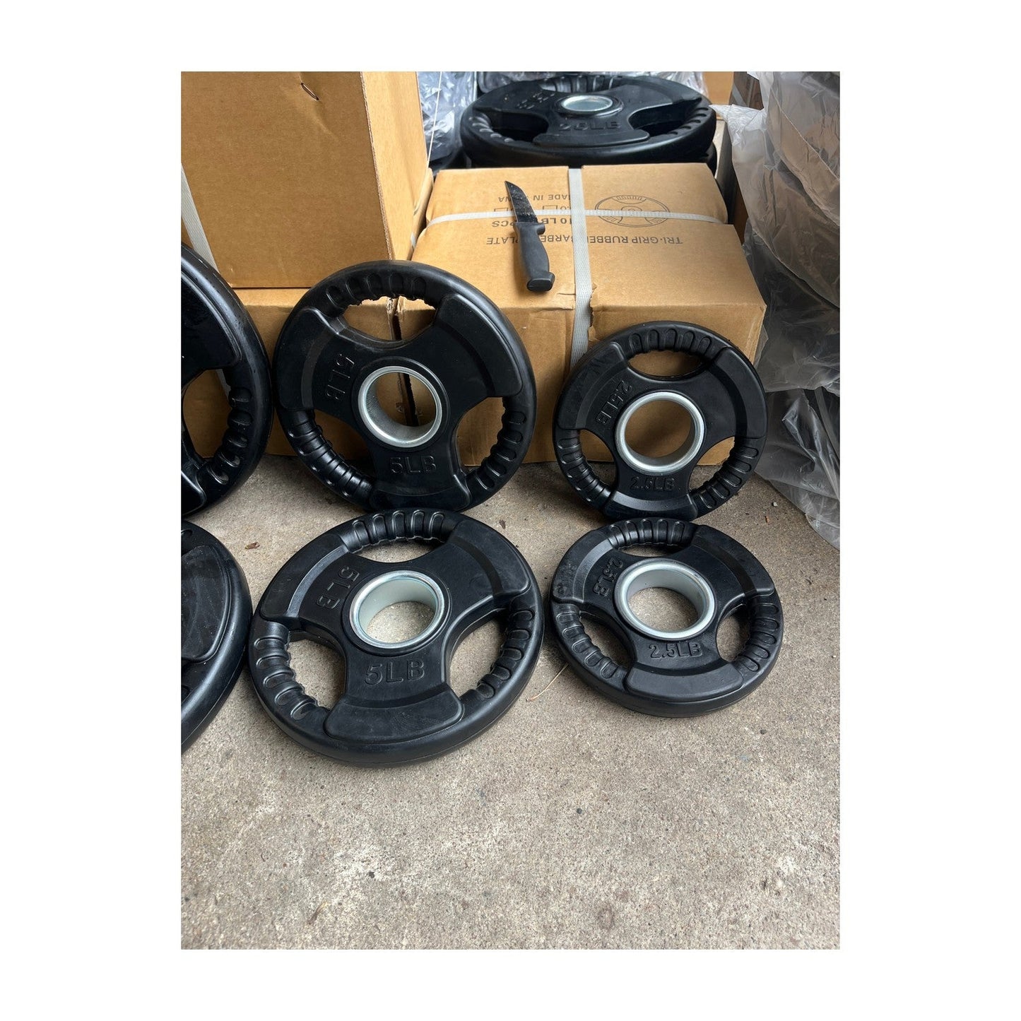 Full Olympic Rubber Weight Plate Set — view 2