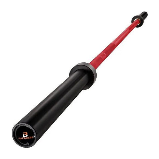 Red Olympic Bar, 7-Foot Solid 2 inch Barbell. 1500 LB Weight Capacity
