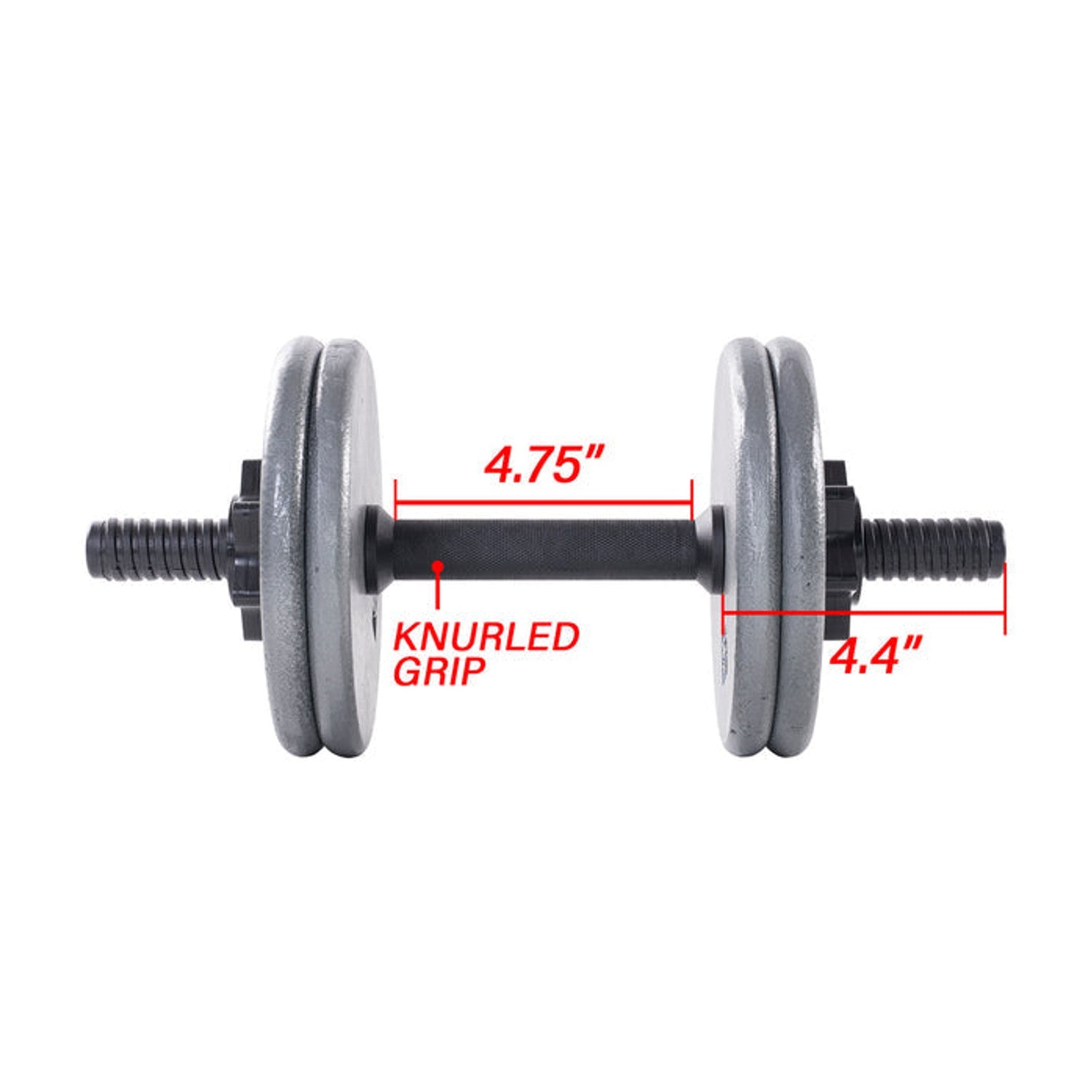 Regular 14" Threaded Plastic Dumbbell w/Collars — view 4