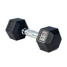 Rubber Hex Dumbbell 15 lbs
