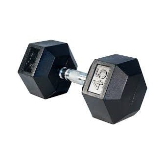 Rubber Hex Dumbbell 45 lbs